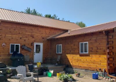 Gutters on wood sided house